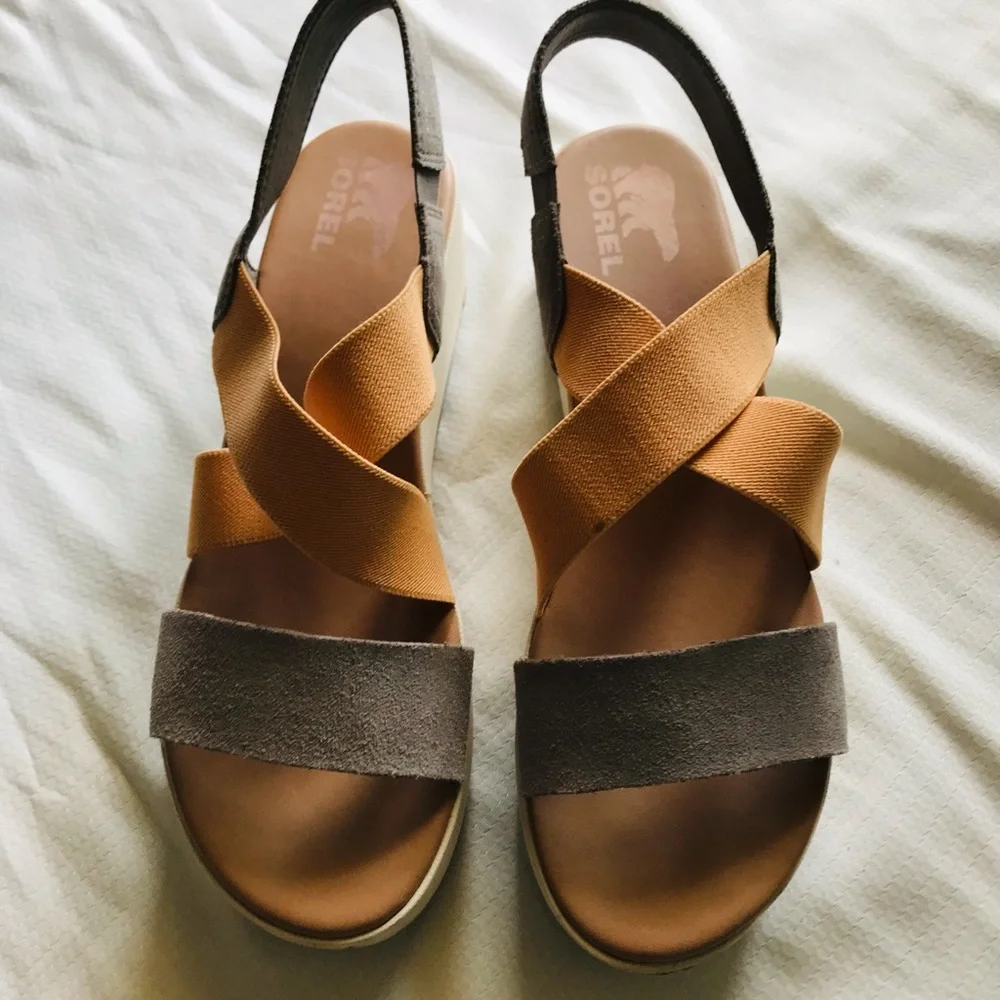 Sorel Cameron Sandal Flatform Slingback Wedge Platform Womens